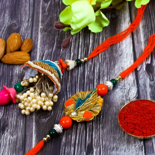 🕌 Royal Rajasthani Bhai Bhabhi Rakhi Set – Designer Combo 1 | Ethnic Festive Gift - Image 4