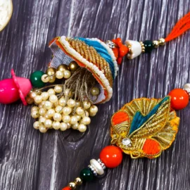 🕌 Royal Rajasthani Bhai Bhabhi Rakhi Set – Designer Combo 1 | Ethnic Festive Gift