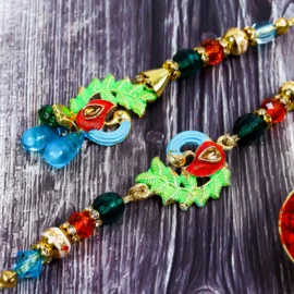 💙 Designer Bhai Bhabhi Rakhi Set – Blue & Green | Premium Couple Set