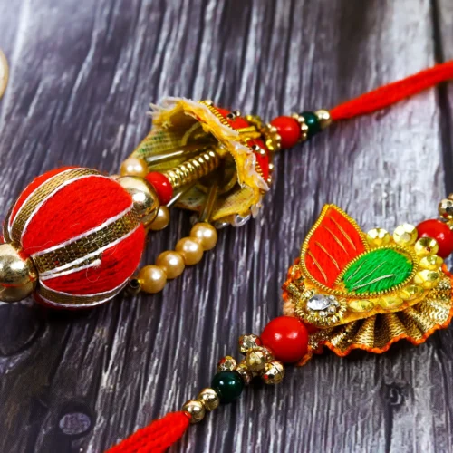 🕌 Rajasthani Bhai Bhabhi Rakhi Gift Set – Designer Combo 2 | Handcrafted & Elegant - Image 3