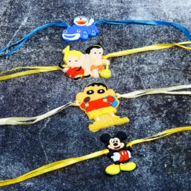 🧒 Cartoon & Character Kids Rakhi Set – Pack of 4 | Fun & Safe for Children