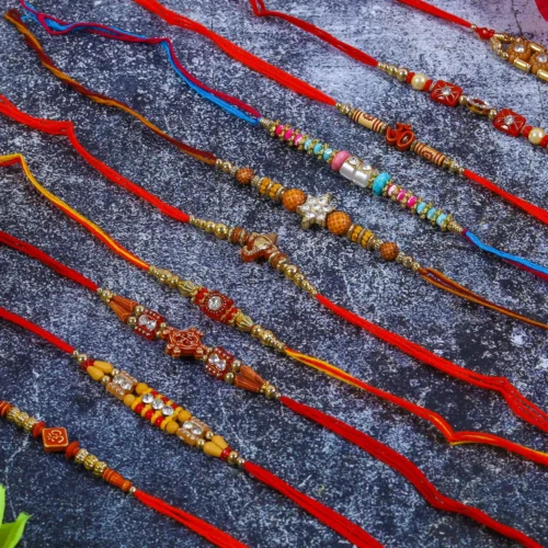 Premium Men’s Designer Rakhi Combo – Pack of 10 | Handcrafted Festive Rakhis - Image 4