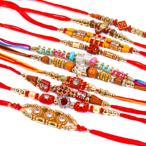 Premium Men’s Designer Rakhi Combo – Pack of 10 | Handcrafted Festive Rakhis - Image 2