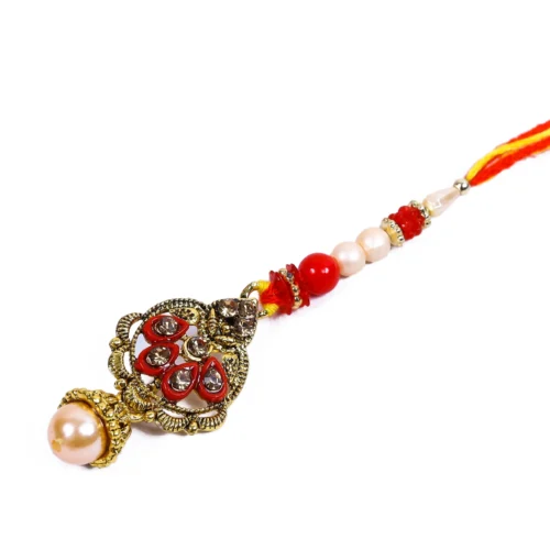 ✨ Heavy Beaded Lumba Rakhi for Bhabhi | Luxurious & Ethnic Rakhi - Image 3