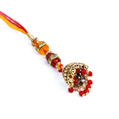 ✨ Minimal Beaded Lumba Rakhi – Elegant & Lightweight Design - Image 3