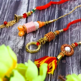 ✨ Minimal Beaded Lumba Rakhi – Elegant & Lightweight Design